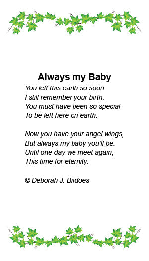 CC Always My Baby Rhodium Plated, Sterling Silver Memorial Ash Holder Pendant w/18" SS Chain & Accessories.-WH