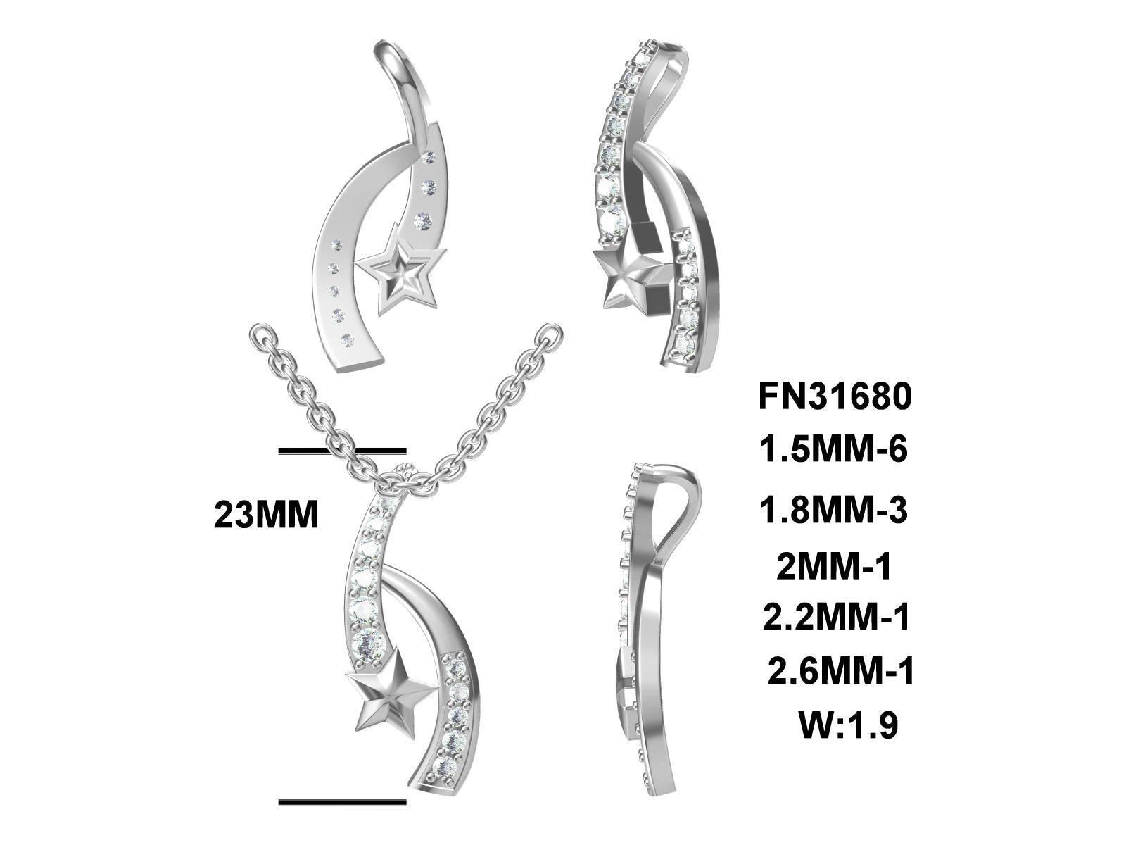 M 14KT Gold Plated, My Wish For You, My Daughter Pendant; SS w/Created Sapphire Accents & 18"Chain.