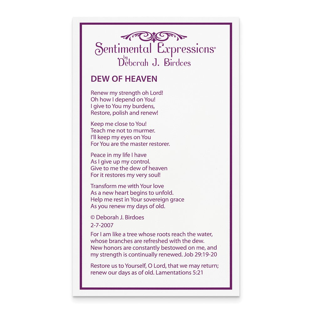 Poem card of Dew of Heaven