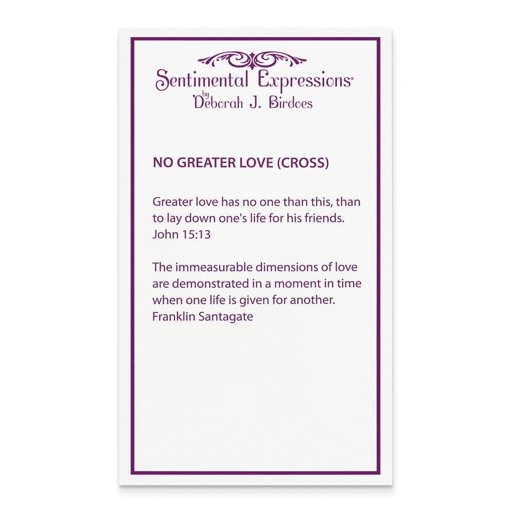 Poem card of No Greater Love (cross)