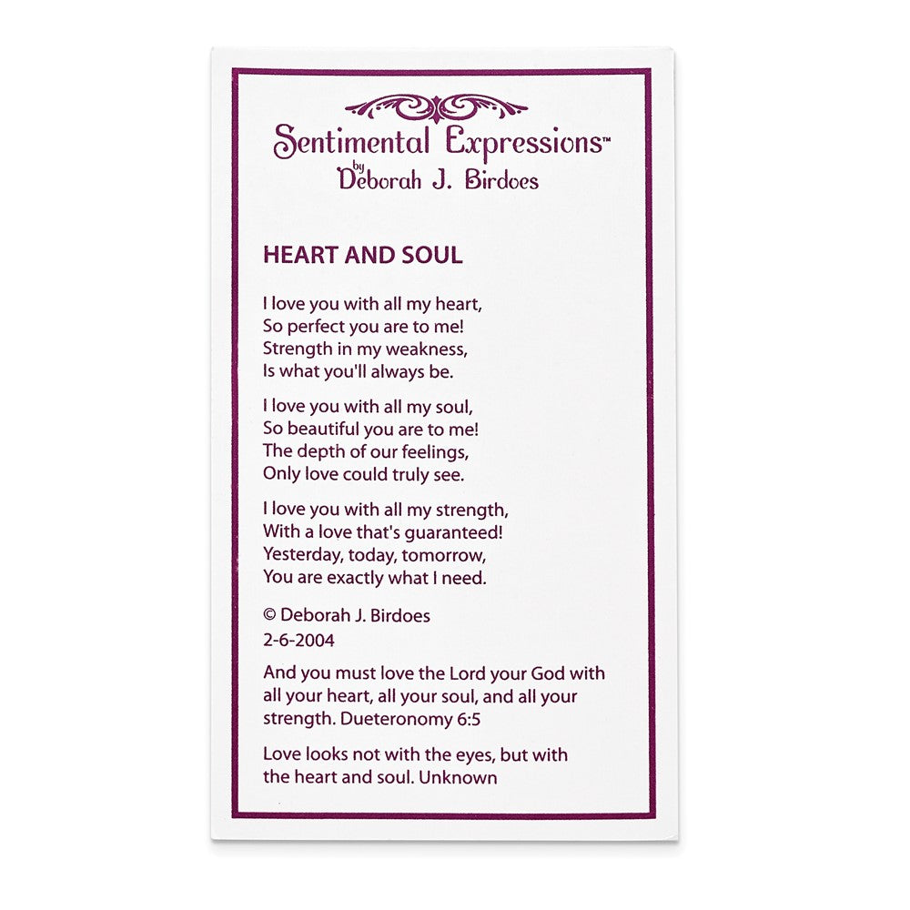 Poem card of Heart and Soul Pendant