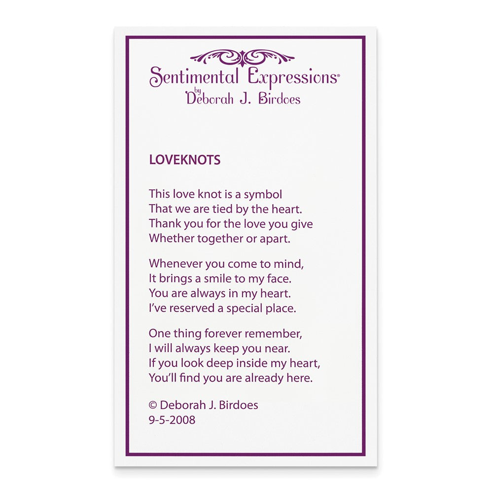 Poem card of Love Knots Pendant