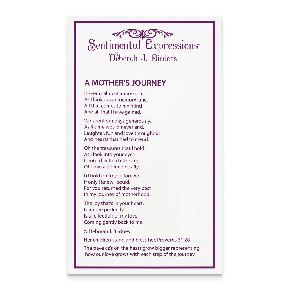 Poem card of A Mothers Journey
