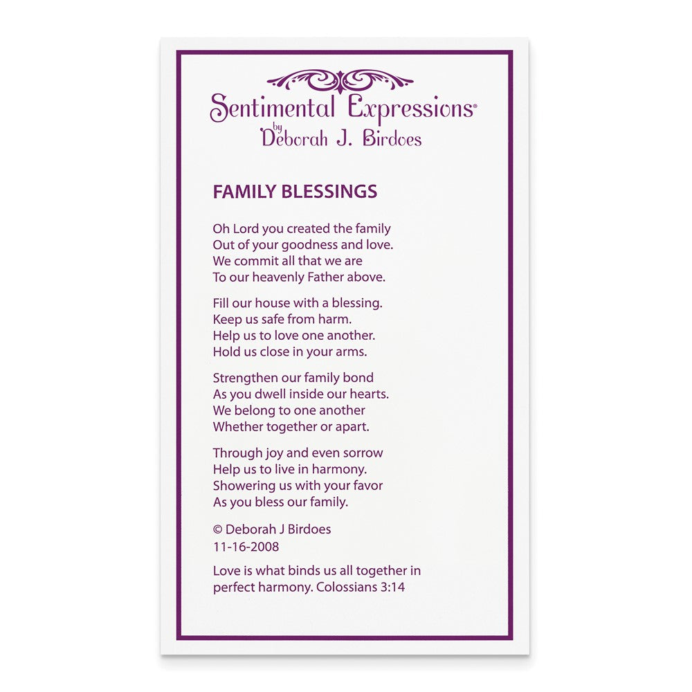 Poem card of Family Blessings