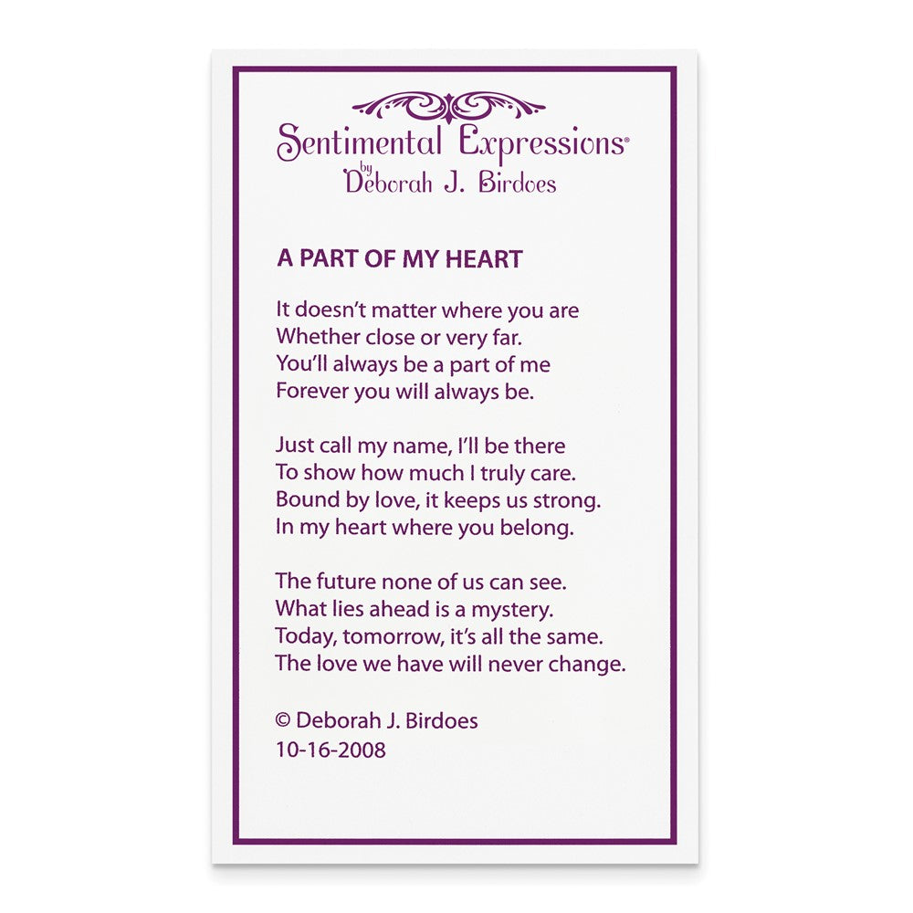 Poem card of Mother A Part of My Heart