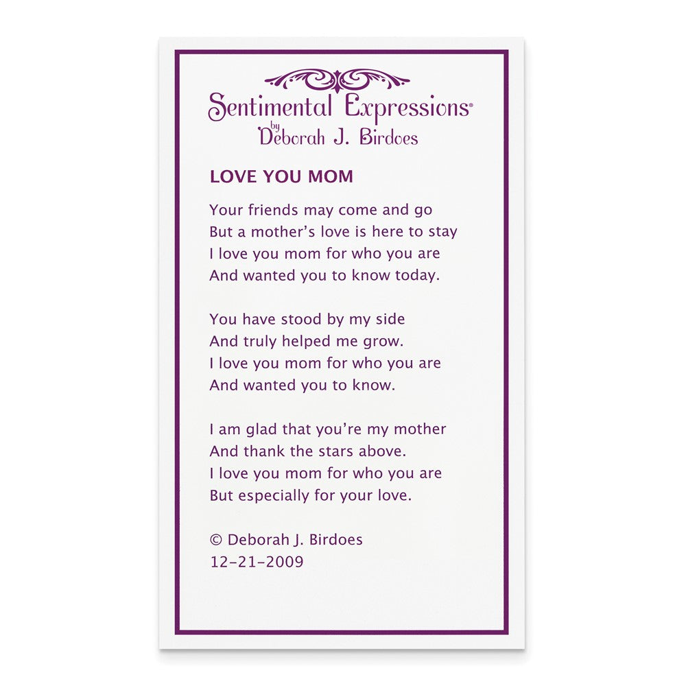 Poem card of Love You Mom