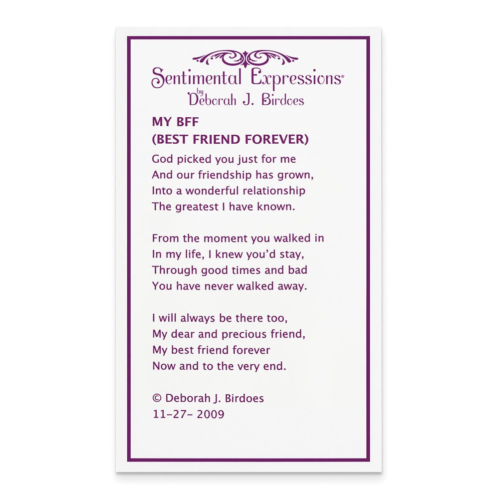 Poem card of Best Friends Forever