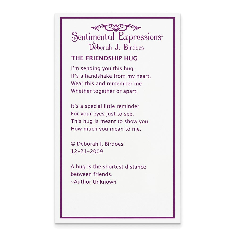 Poem card of The Friendship Hug