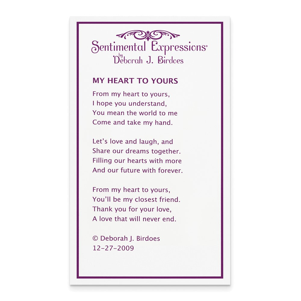 Poem card of My Heart To Yours