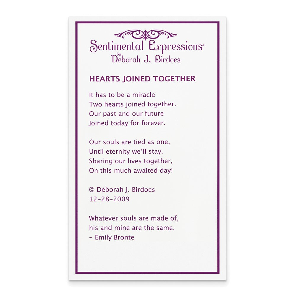 Poem card of Hearts Joined Together