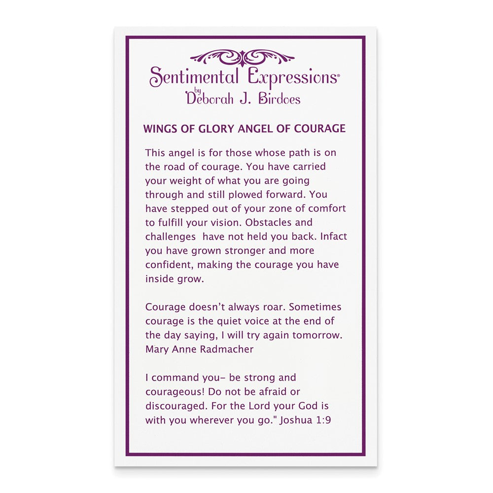 Poem card of Angel of Courage