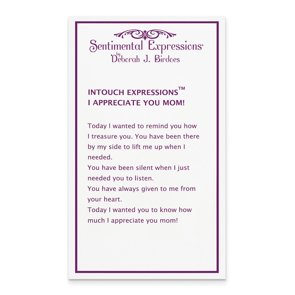 Poem card of I Appreciate You Mom