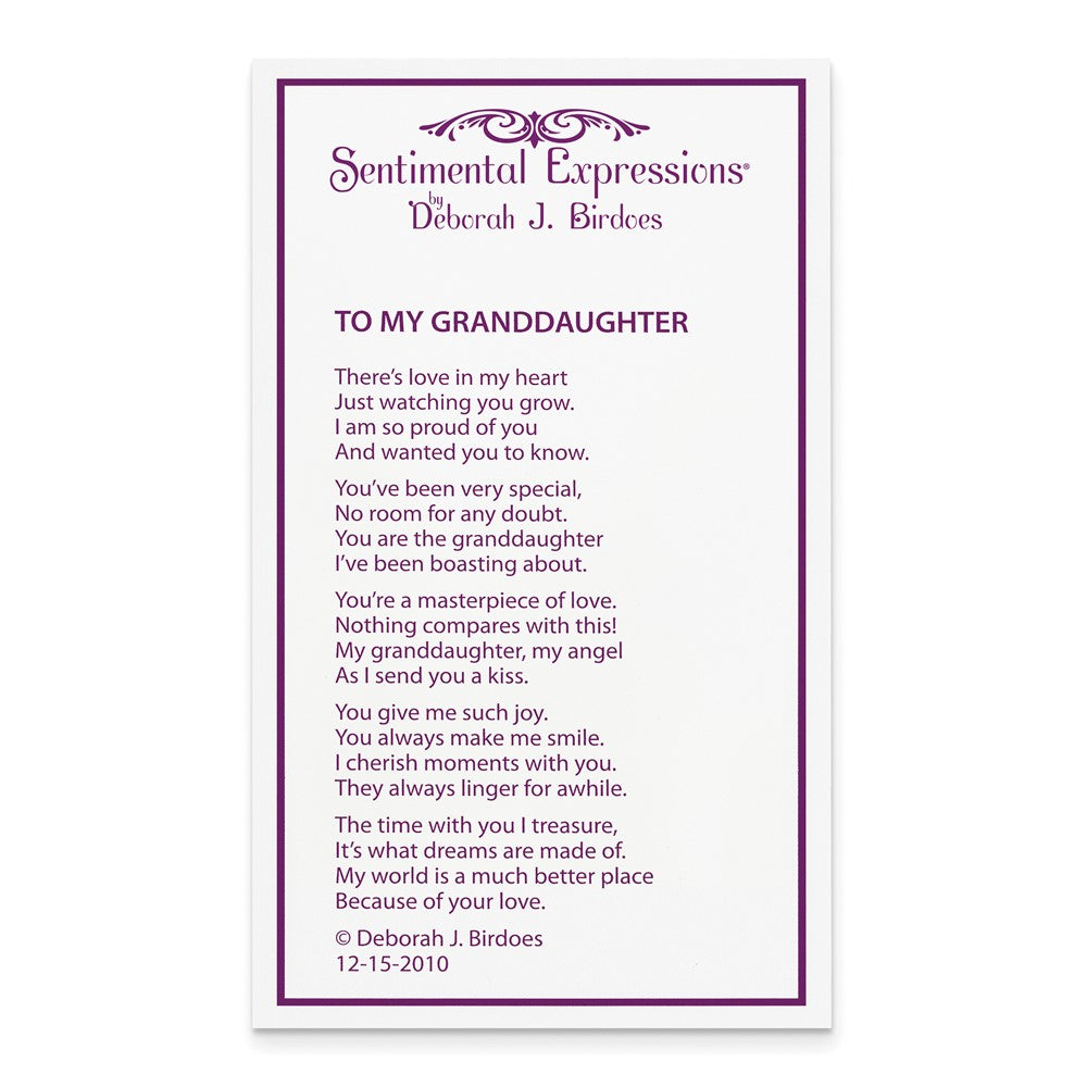 Poem card of To My Granddaughter