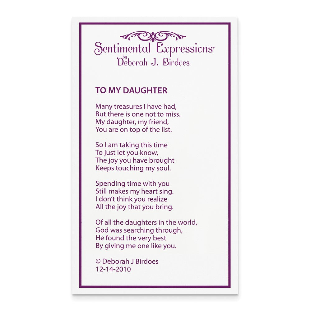 Poem card of To My Daughter Pendant