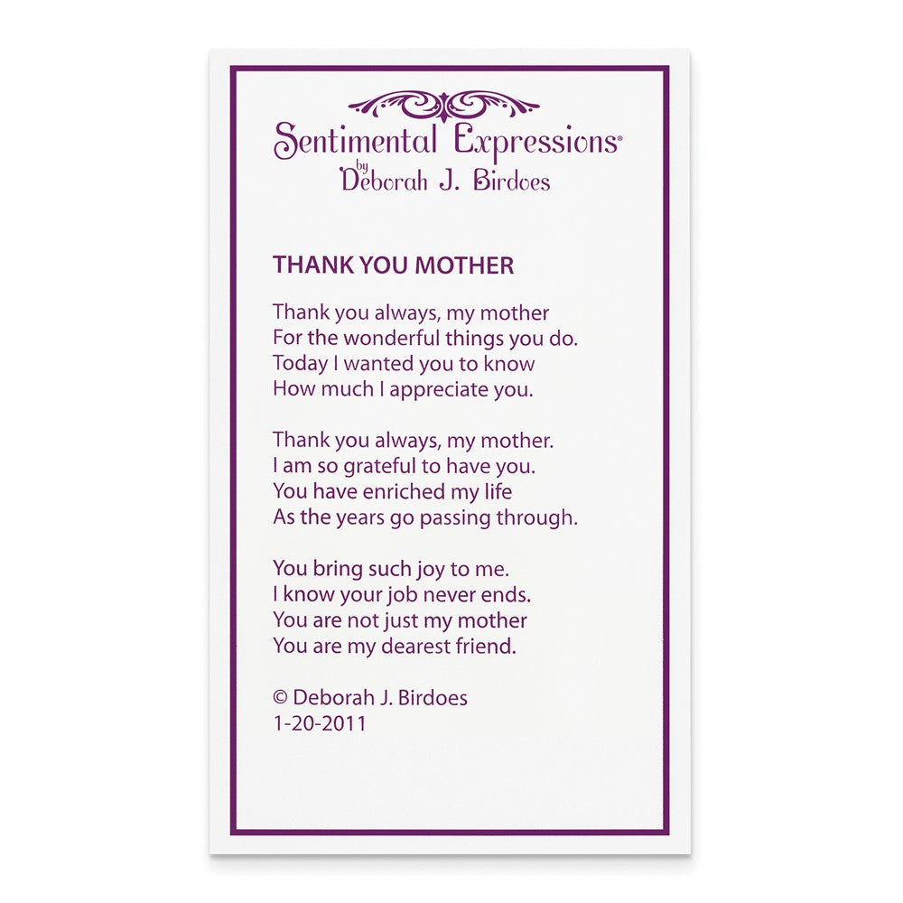 Poem card of Thank You Mother
