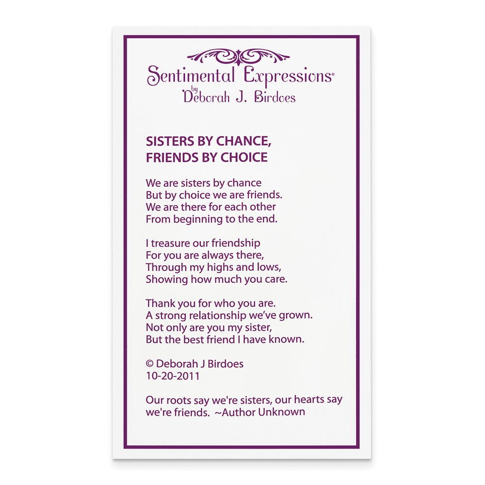 Poem card of Sisters By Chance