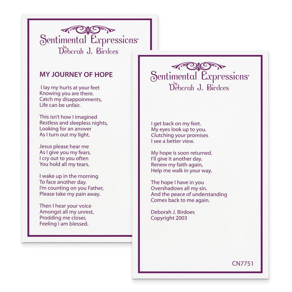 Poem card of My Journey Of Hope