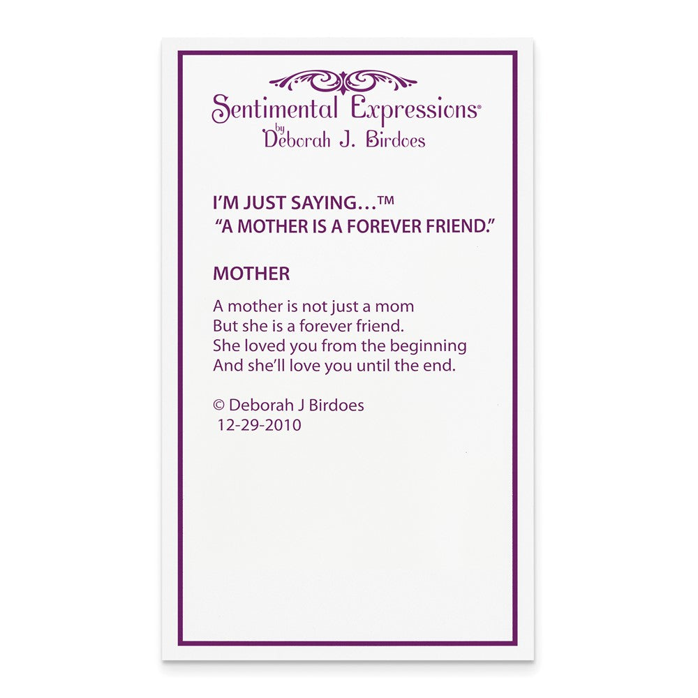 Poem card of A Mother Is A Forever Friend