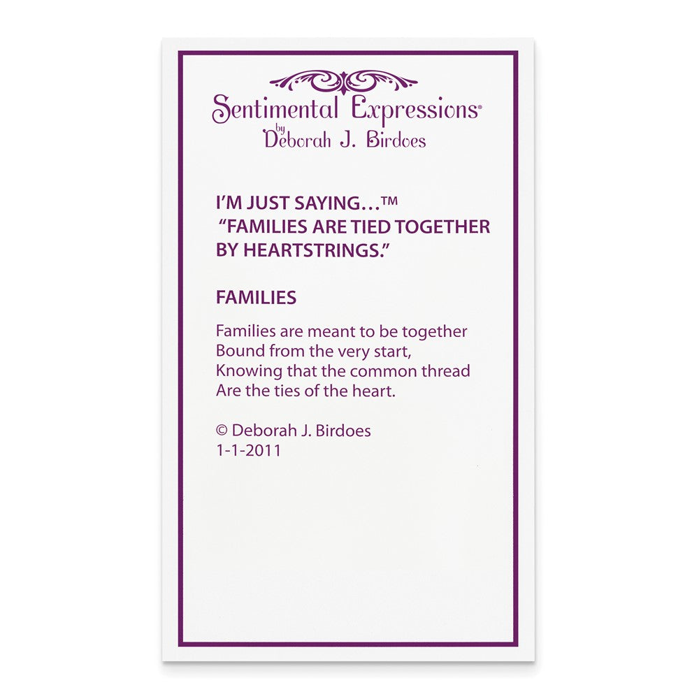Poem card of Families Are Tied Together