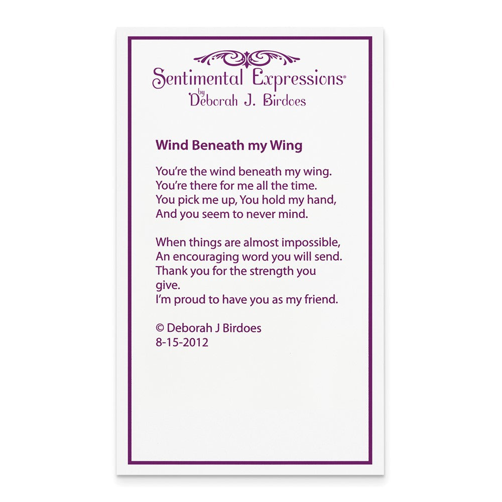 Poem card of Wind Beneath My Wings