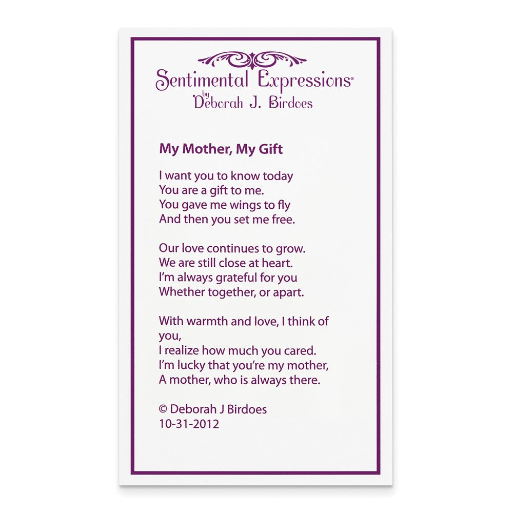 Poem card of My Mother, My Gift