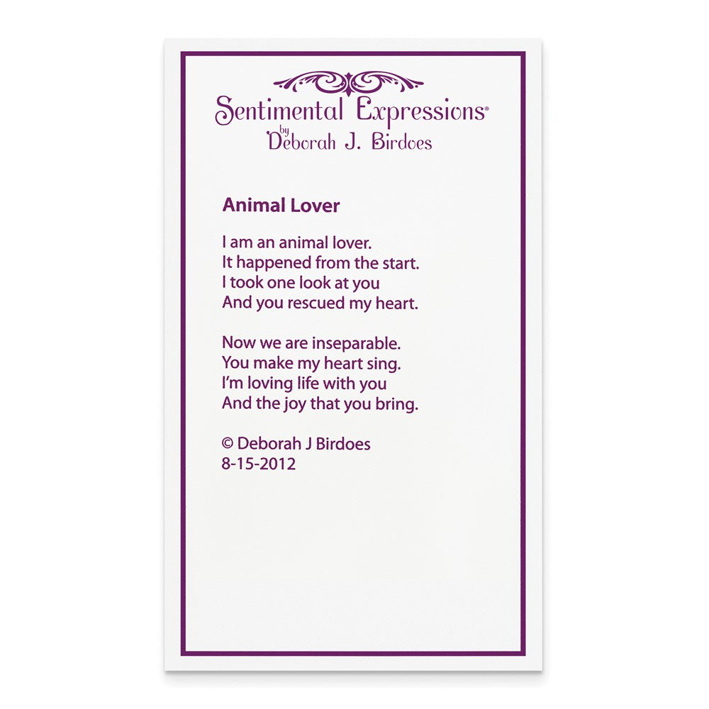 Poem card of Animal Lover