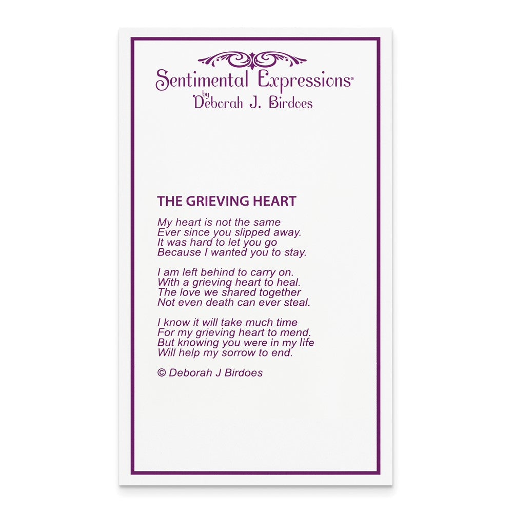 Poem card of Grieving Heart Ash Holder