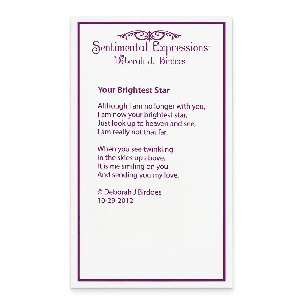 Poem card of Your Brightest Star Ash Holder