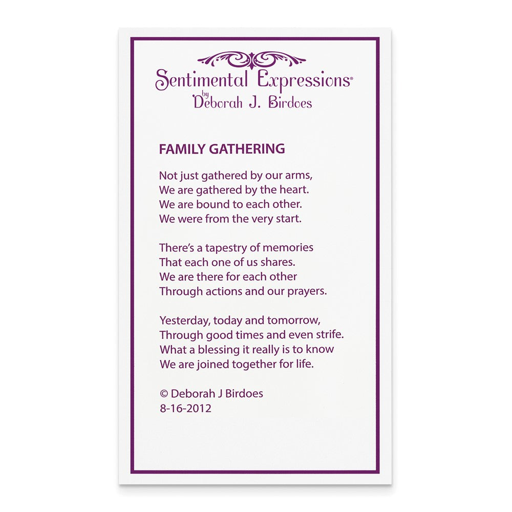 Poem card of Family of 3 Gathering