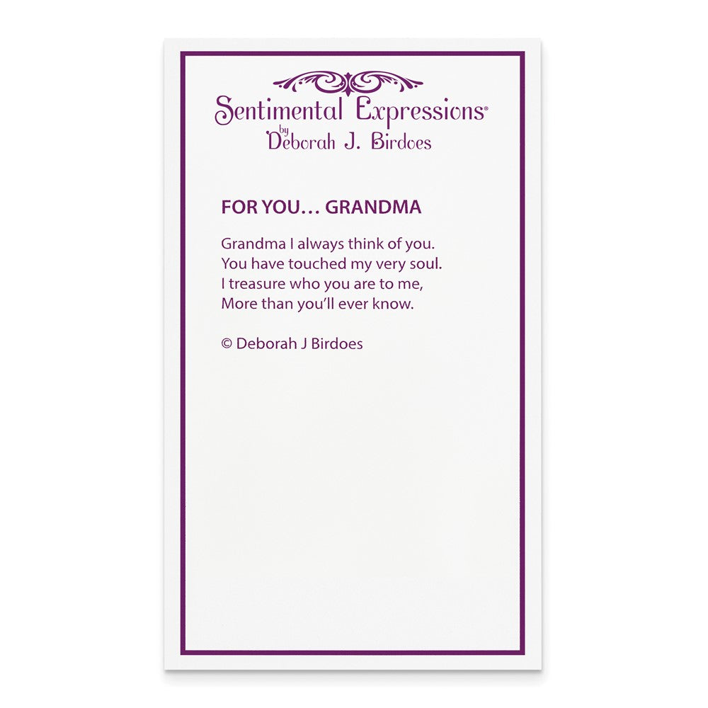 Poem card of For You Grandma