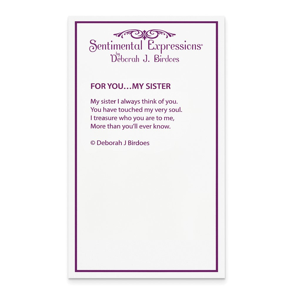 Poem card of For You My Sister