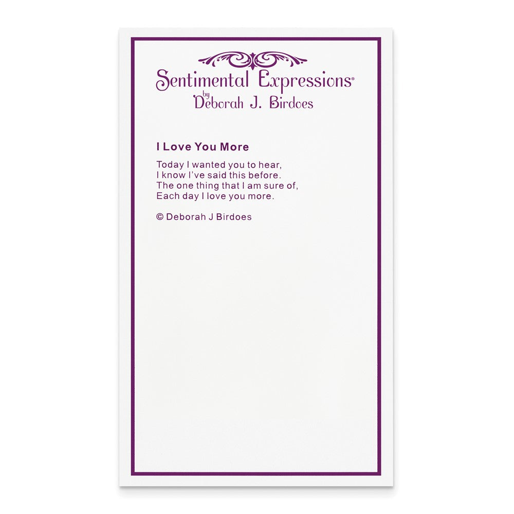 Poem card of I Love You More Necklace