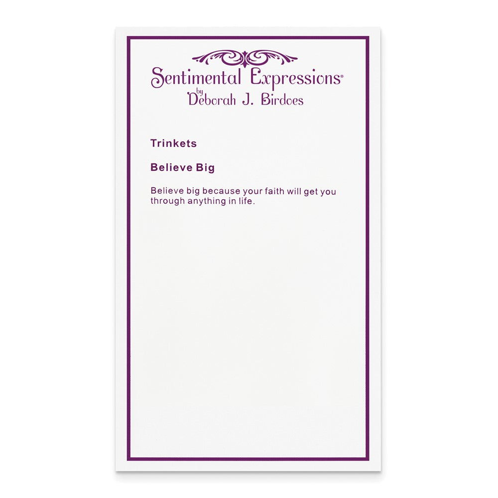 Poem card of Believe Big