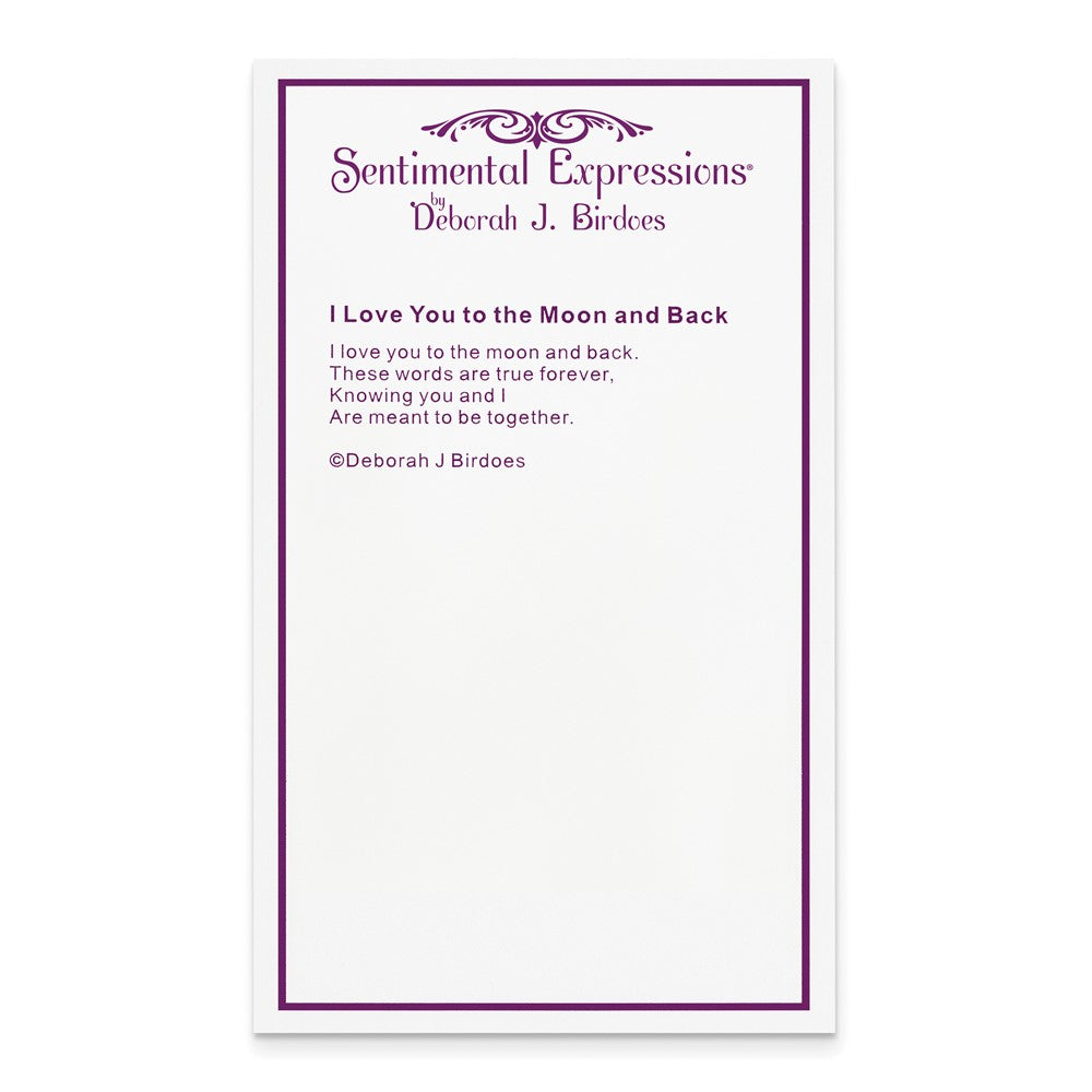 Poem card of Love You To The Moon and Back