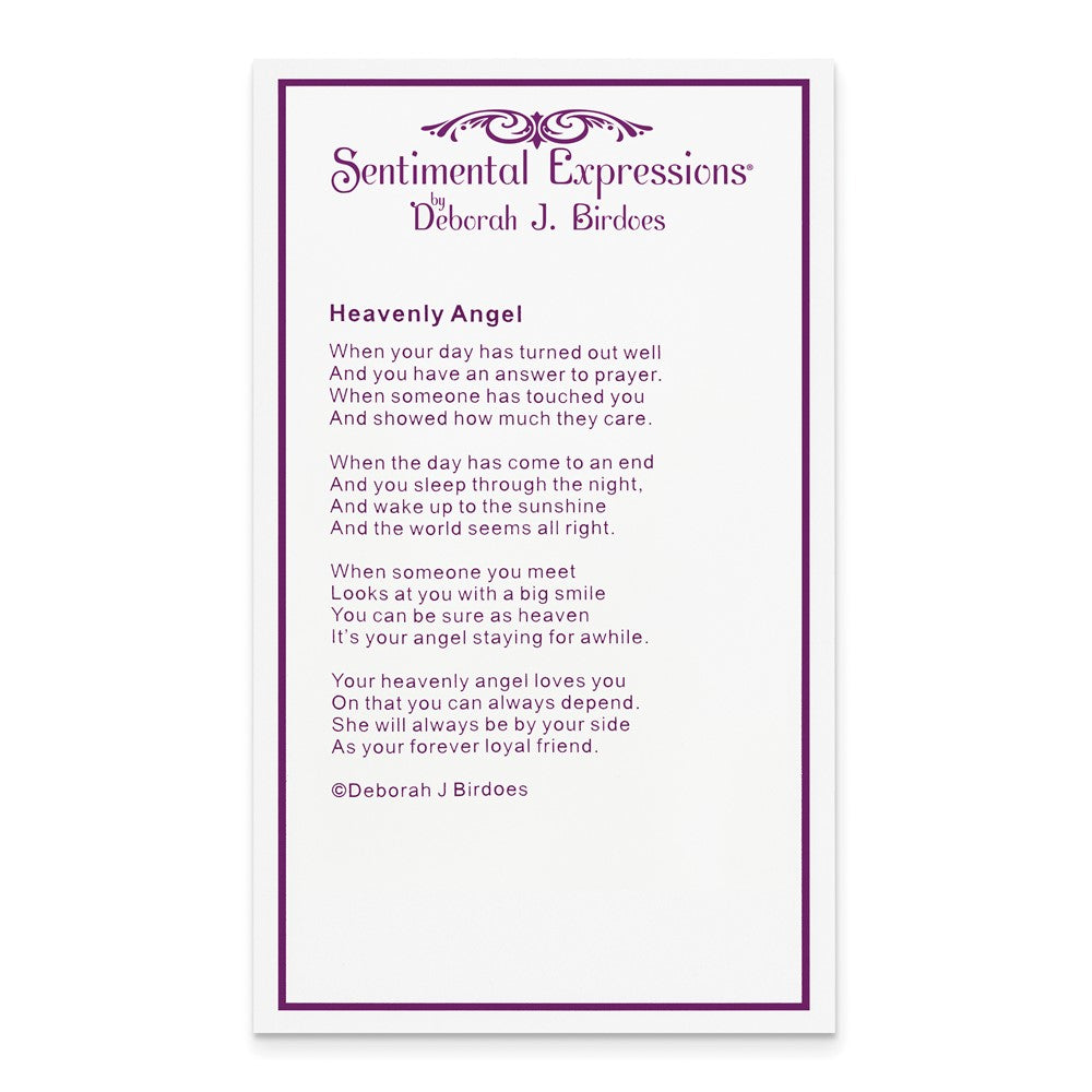 Poem card of Angel, Heavenly Angel