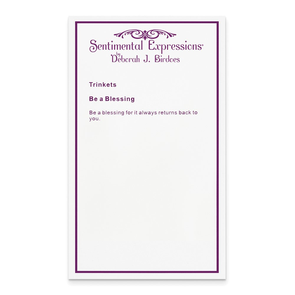 Poem card of Be A Blessing