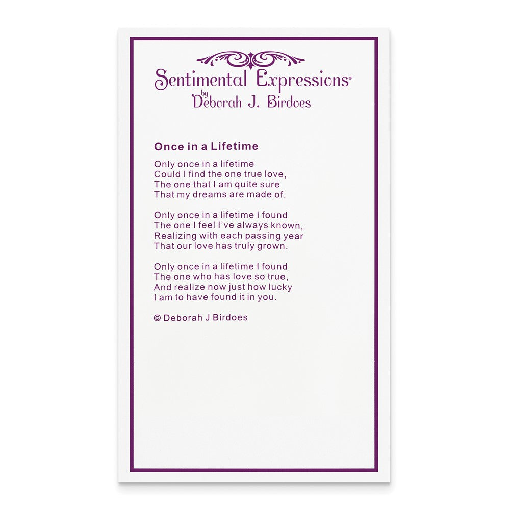 Poem card of Once In A Lifetime