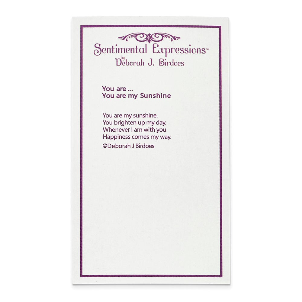 Poem card of You Are My Sunshine