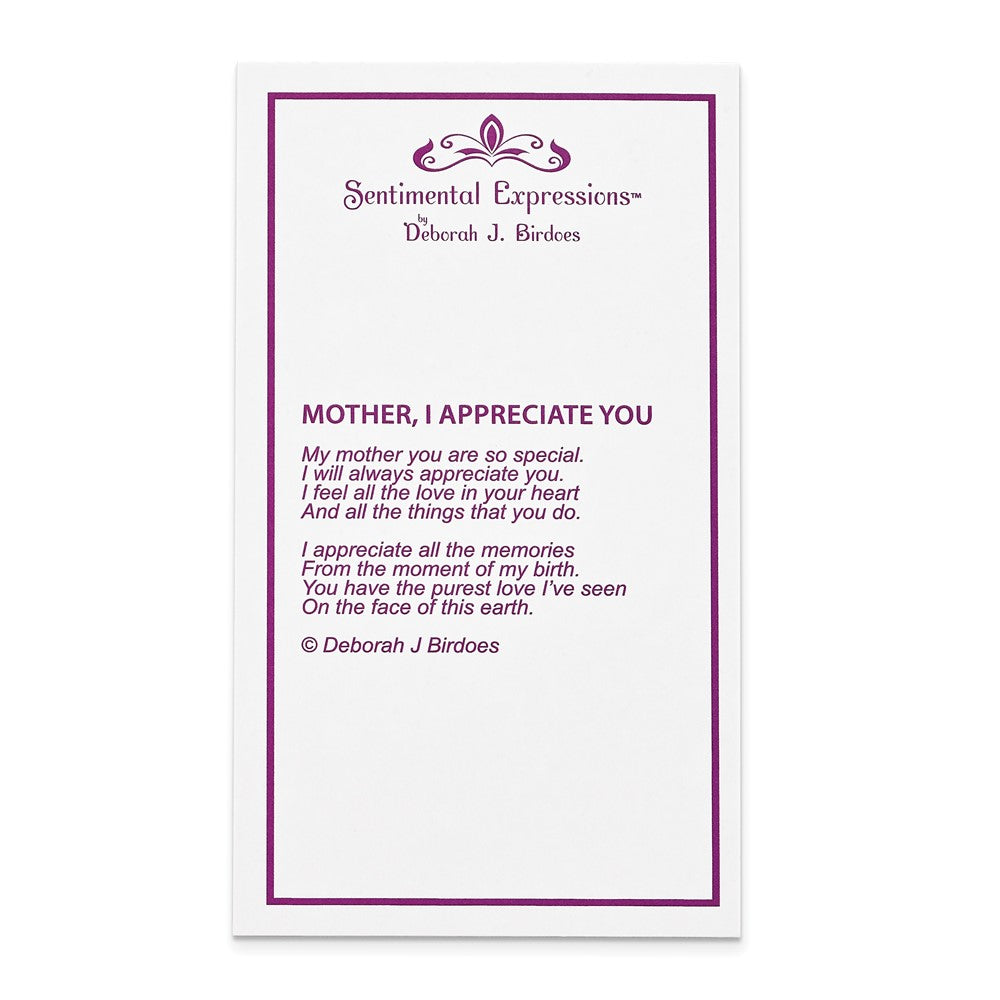 Poem card of Mother Heart (Pink and Clear)