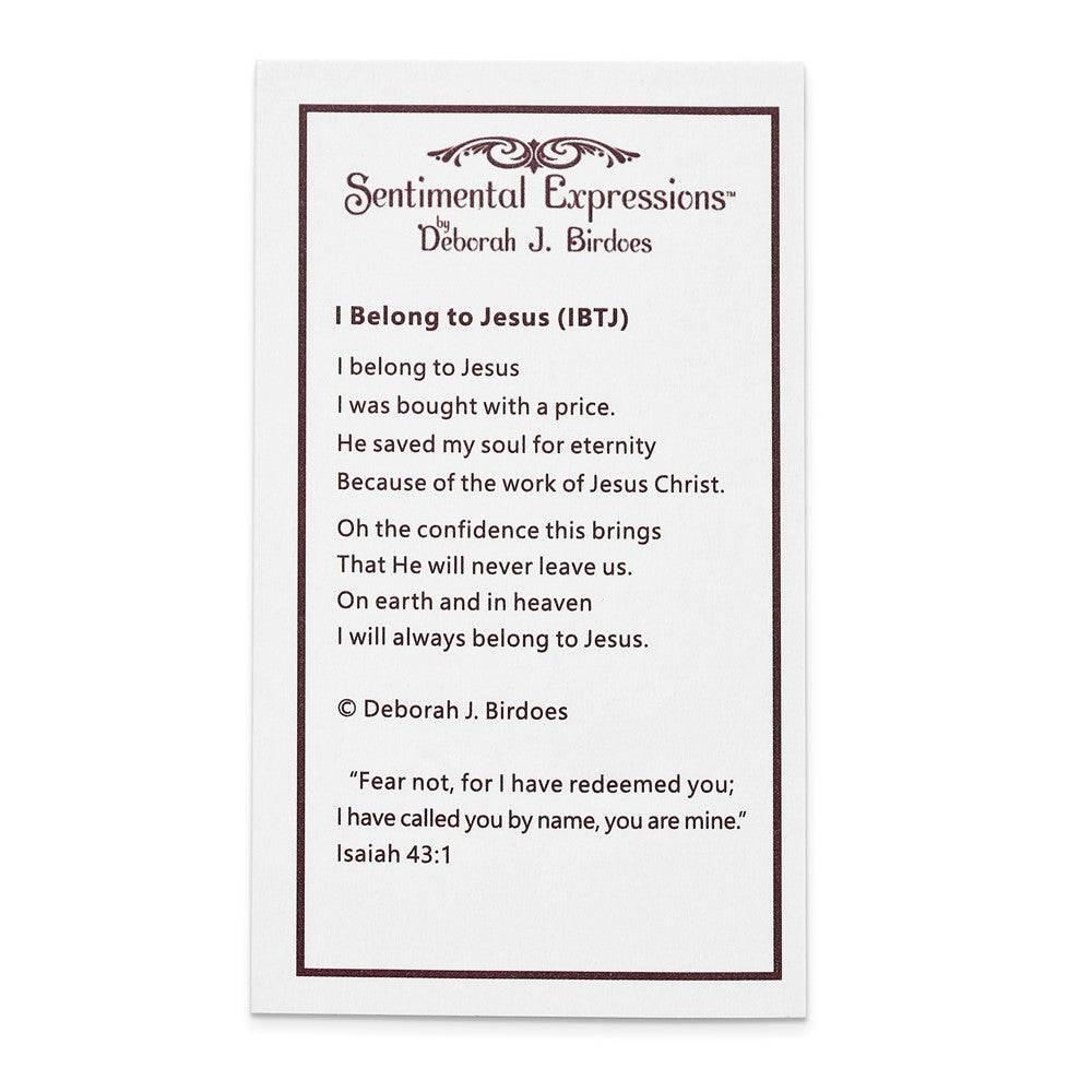 Poem card of Cross (I belong to Jesus)