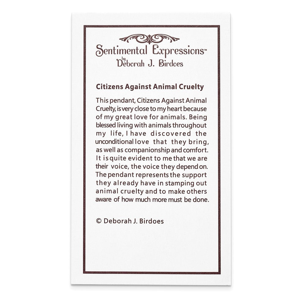 Poem card of Citizens Against Animal Cruelty