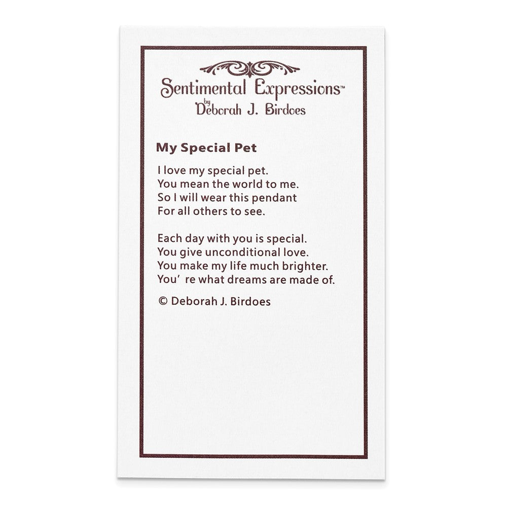 Poem card of My Special Pet Heart