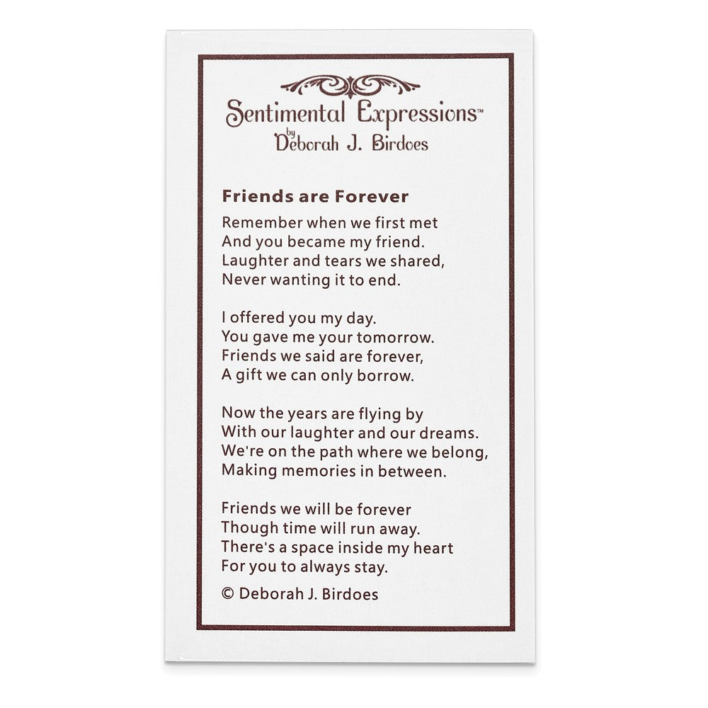 Poem card of Friends are Forever Heart