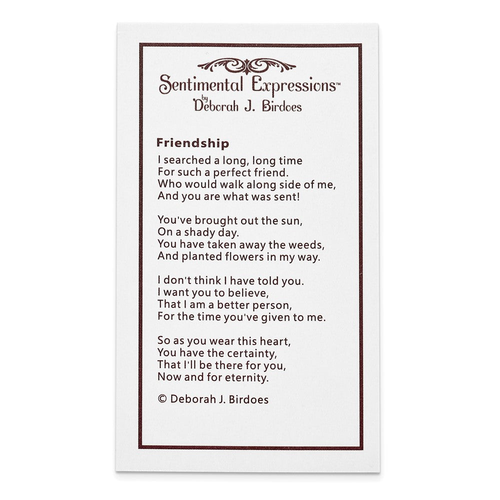 Poem card of Friendship Heart