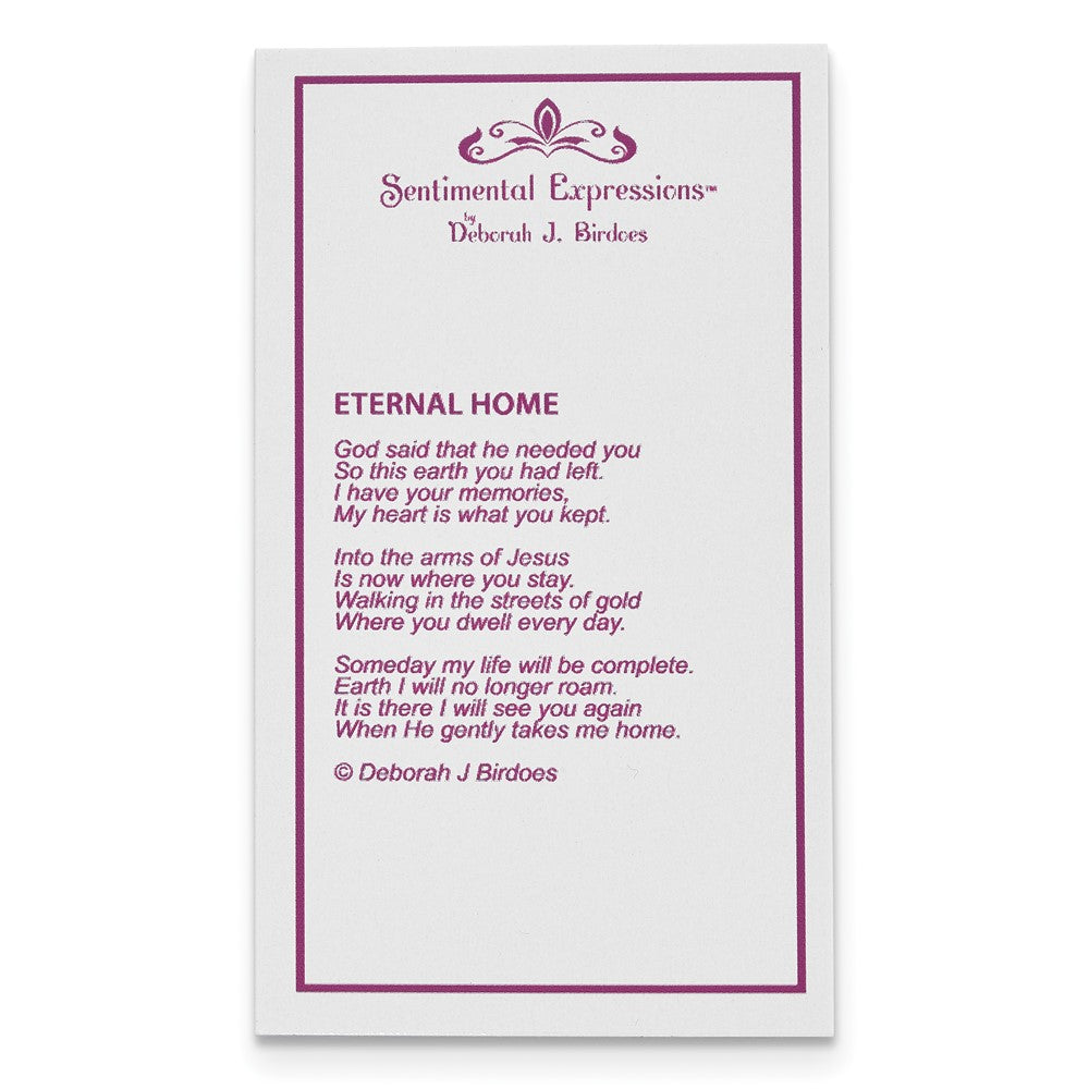Poem card of Eternal Home Cross Ash Holder