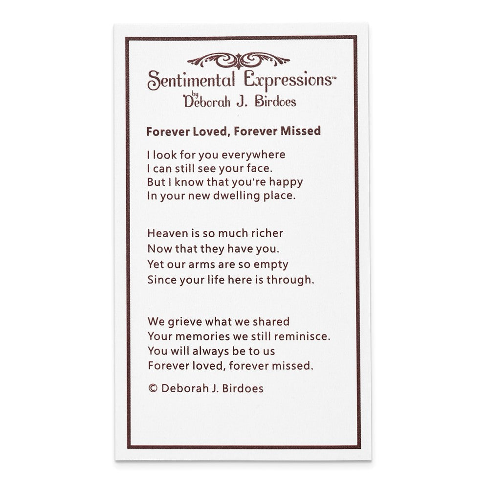 Poem card of Forever Loved Forever Missed