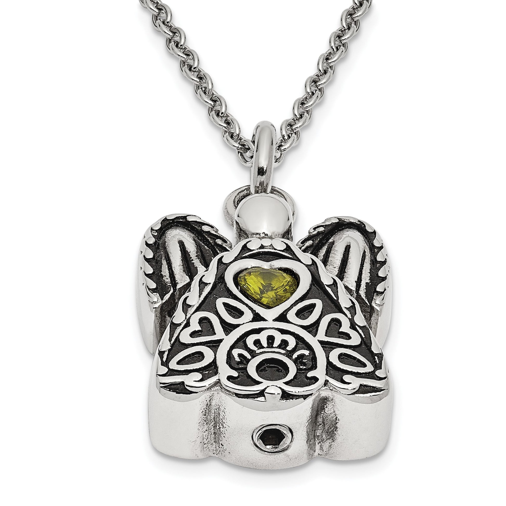 Birthstone Antiqued Angel Ash Holder (Aug)