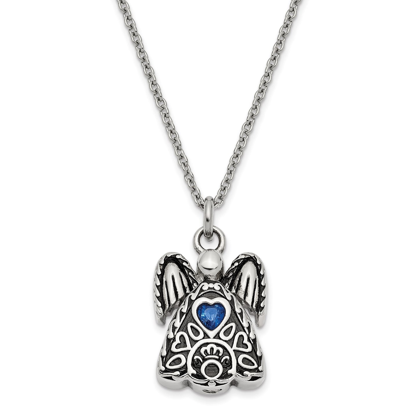 September Birthstone Antiqued Angel Ash Holder(Dark Blue)