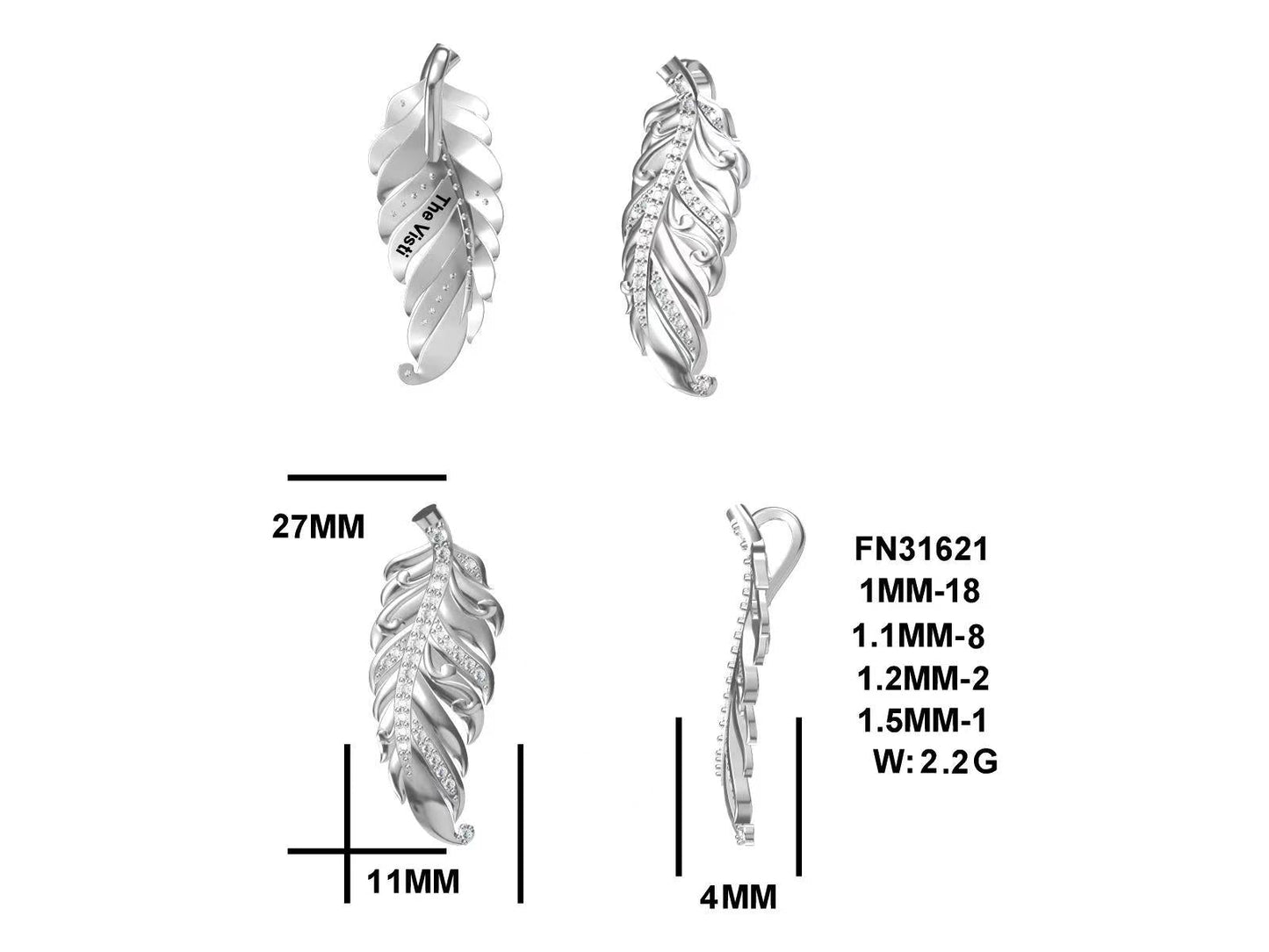 LM The Visit Pendant; Sterling Silver, Rhodium Plated, w/Antiqued & Matte Finish, Created Sapphire Gemstones & Pltd., SS Chain.-WH