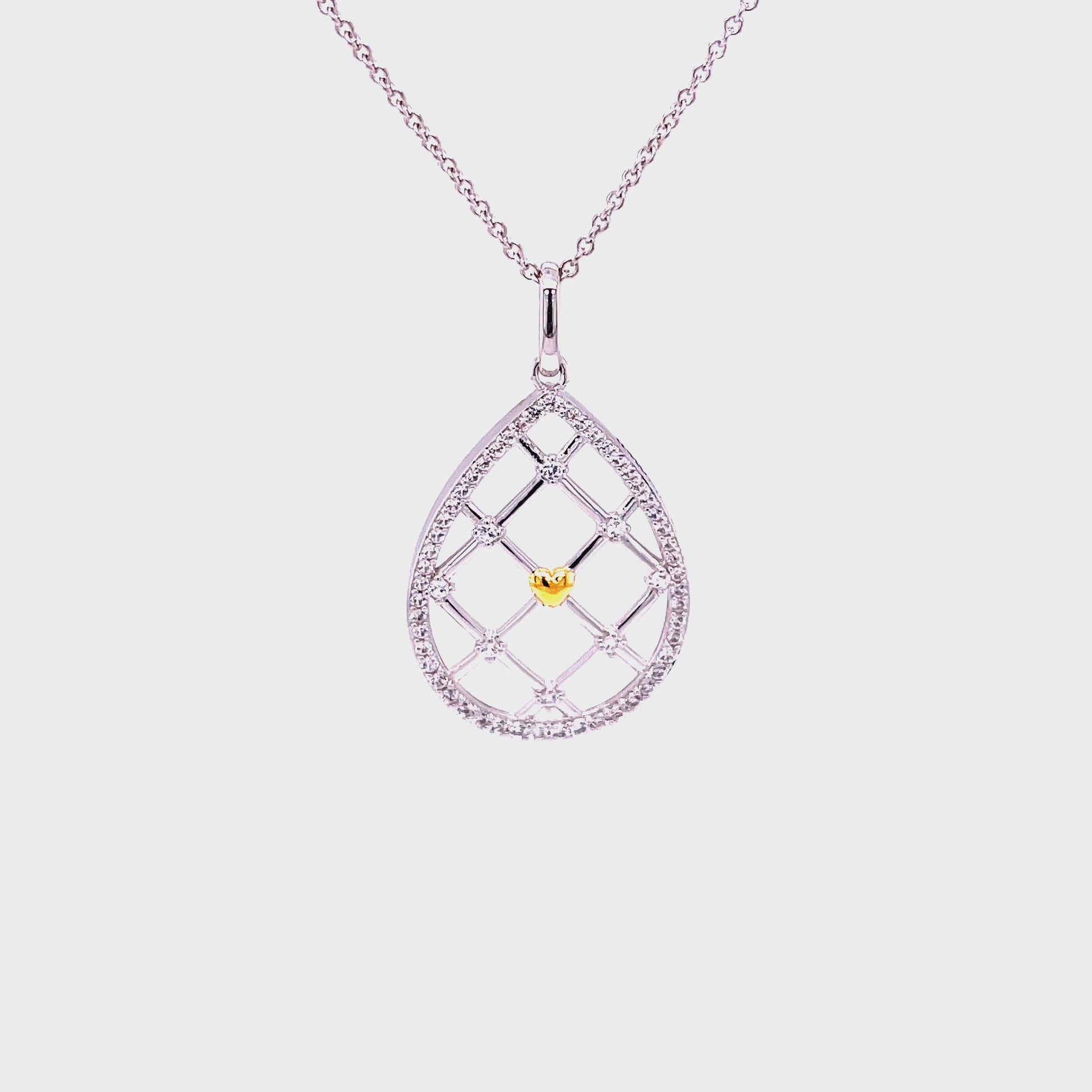 M Gone But Not Forgotten, Two Tone, Memorial Pendant; SS w/Created Sapphire Accents & 18" Chain.